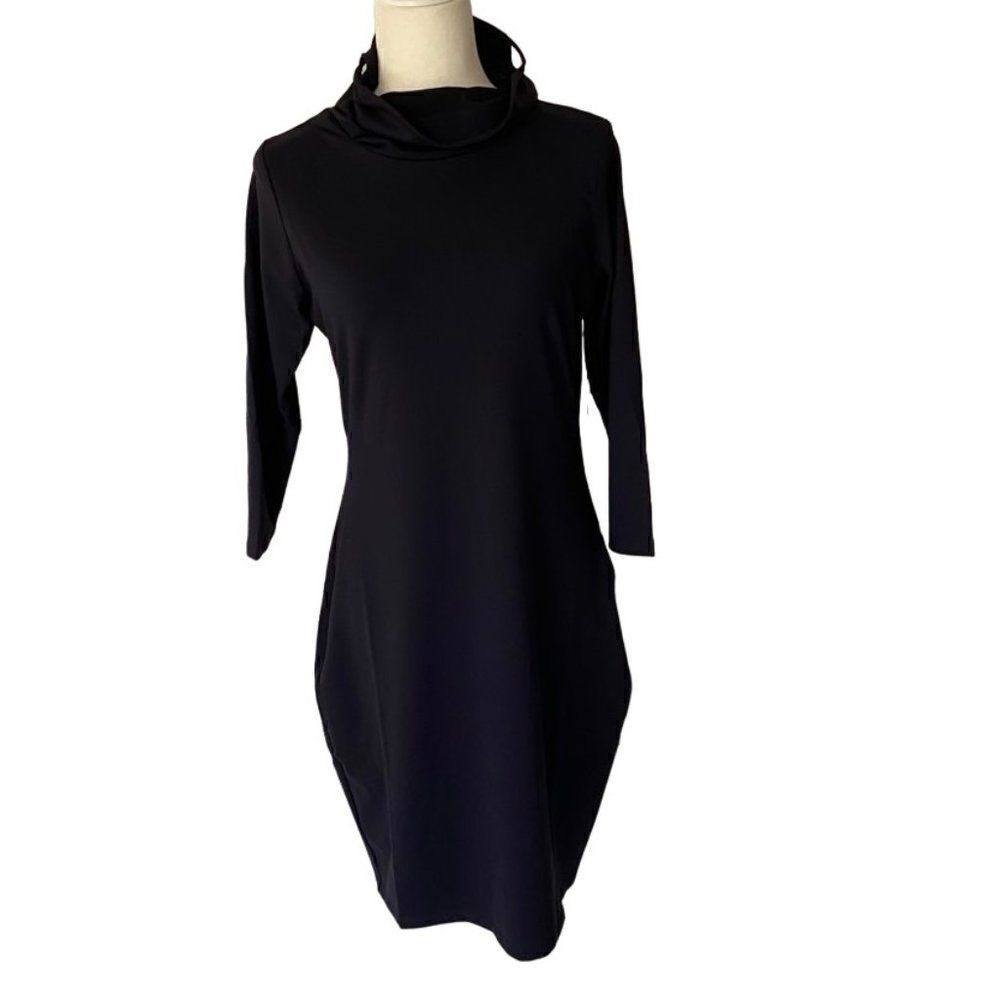 Susana Monaco Mask Dress ¾ Sleeve Black SZ XL NEW